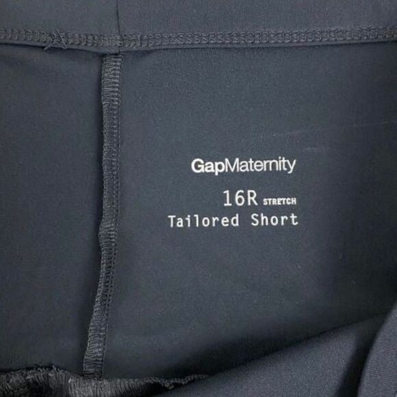 Gap Maternity Full Panel Black Tailored Shorts with pockets size 16 - Picture 3 of 6